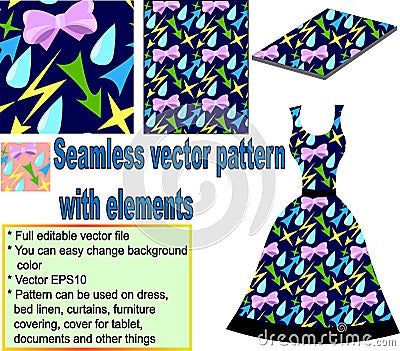 Seamless pattern with elements Stock Photo